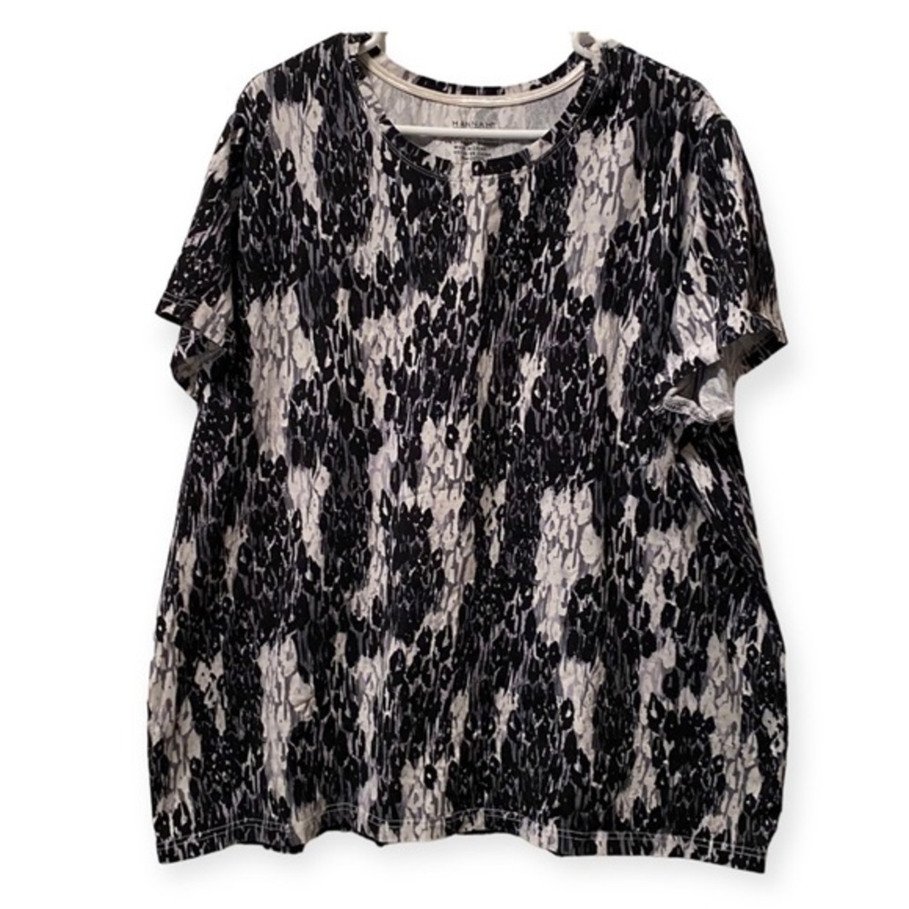 Hannah Shirt Women’s Plus Size 3X Pull Over Black Short Sleeve Top Whimsigoth
